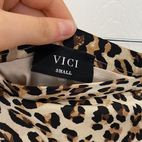 Vici Leopard Satin Slip Skirt - Picture 5 of 5